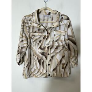 Zenergy By Chicos Off White Button Up Jacket Sz 0 (XS)